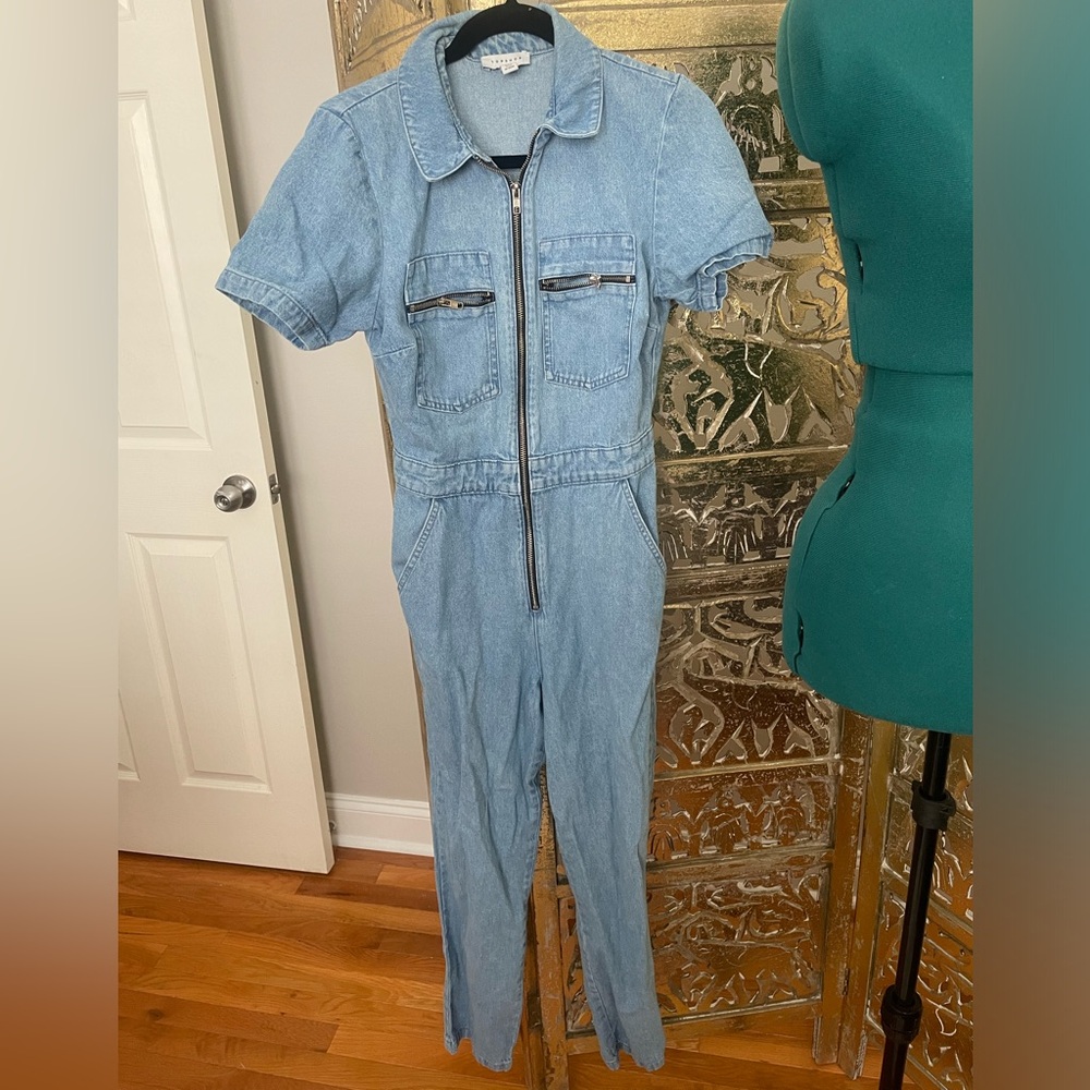 Topshop Demin Jumpsuit - US 4
